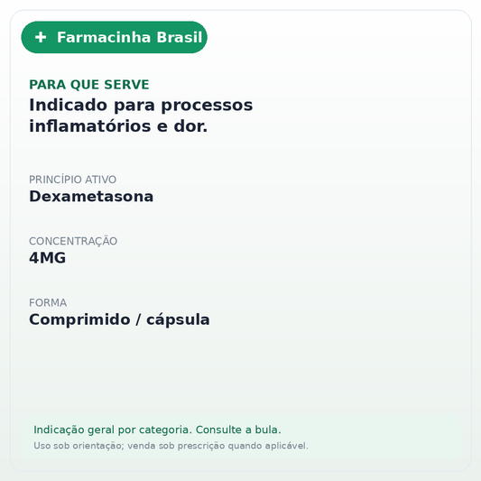 DEXAMETASONA 4MG 10 COMPRIMIDOS(EMS) - ficha
