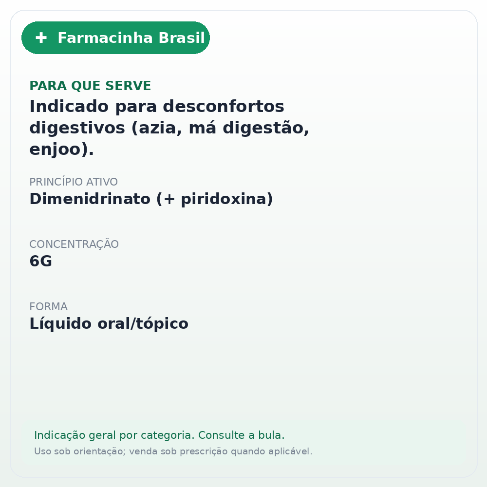 DRAMIN PEDIATRICO B6 GOTAS 30ML - ficha