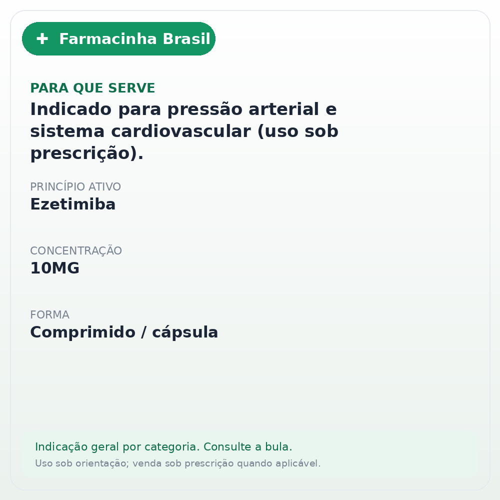 EZETIMIBA 10MG C/60 COMP BIOLAB - ficha
