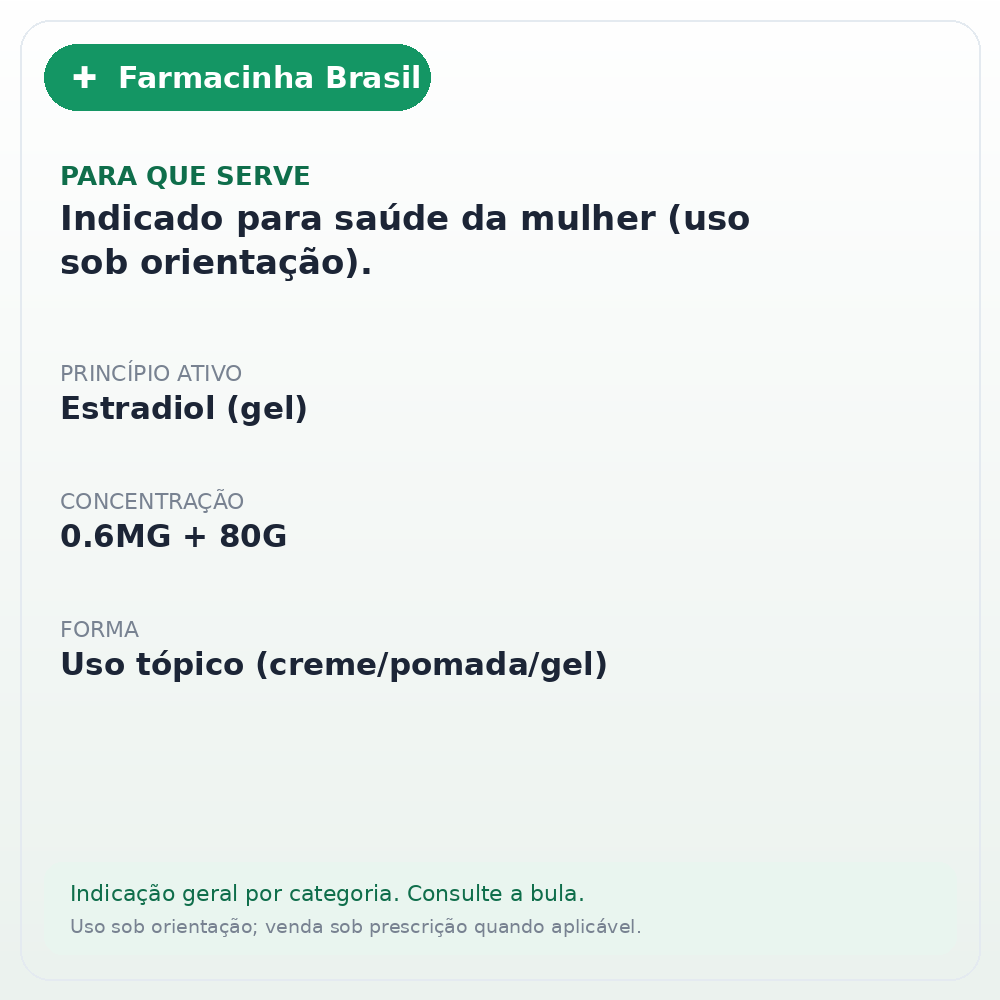 Oestrogel Pump 0.6mg Gel 80G + Valvula - ficha