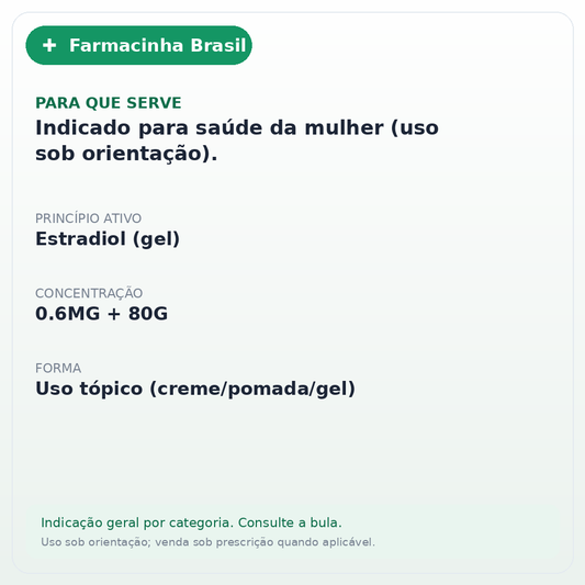 Oestrogel Pump 0.6mg Gel 80G + Valvula - ficha