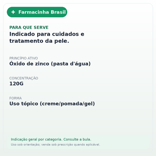 Pasta D Agua 120g Farmax - ficha