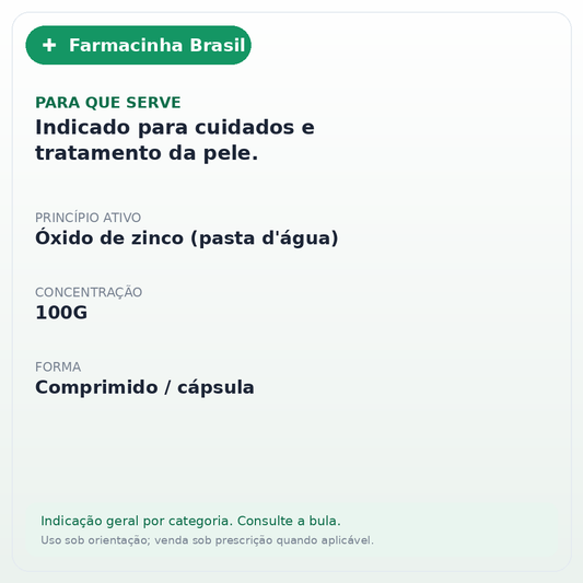 PASTA D'AGUA 100GR RIOQUIMICA - ficha