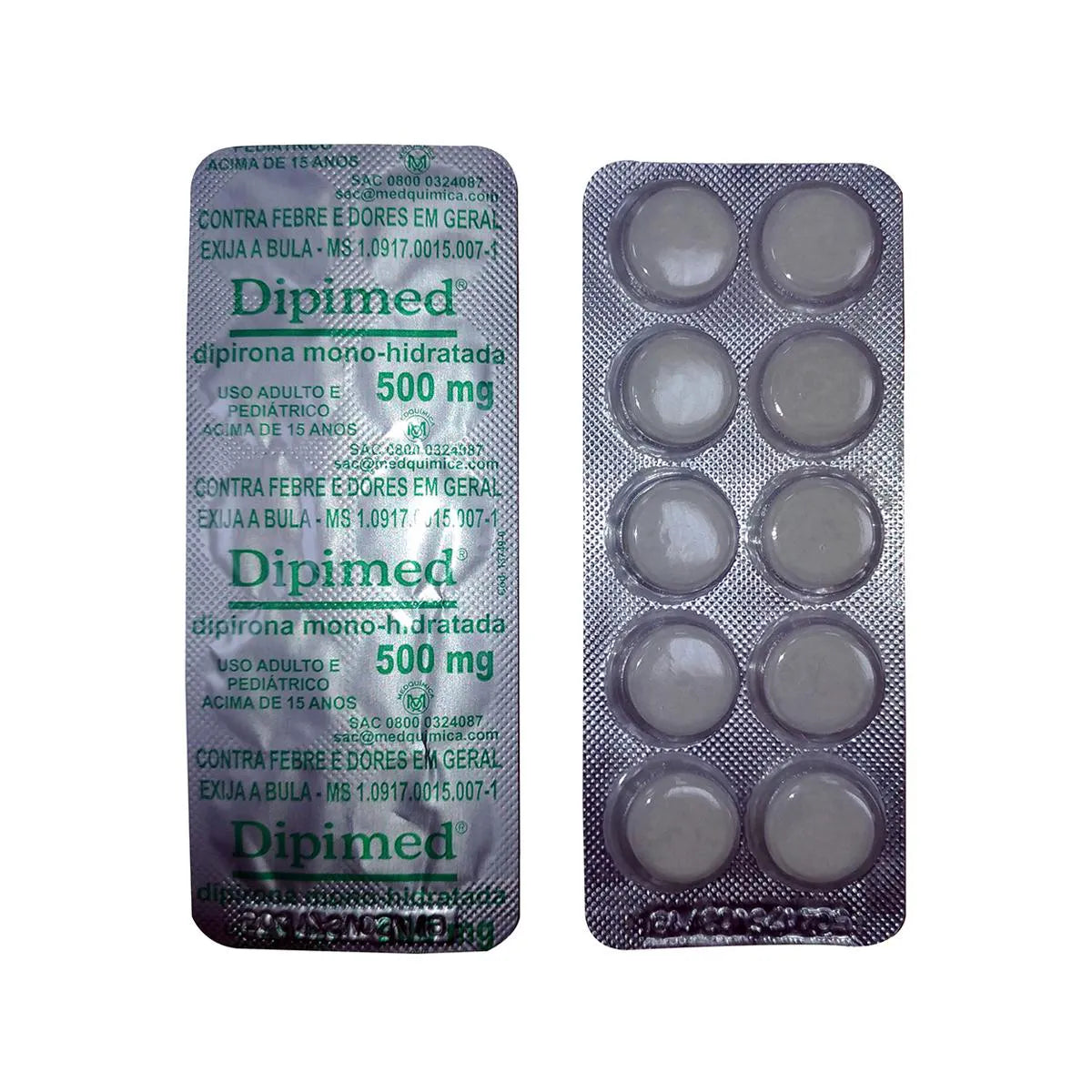 Dipimed 500mg 10 Comprimidos