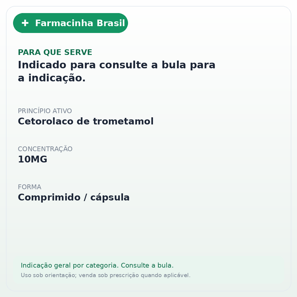 Toragesic Sl 10mg 20 Comprimidos - ficha