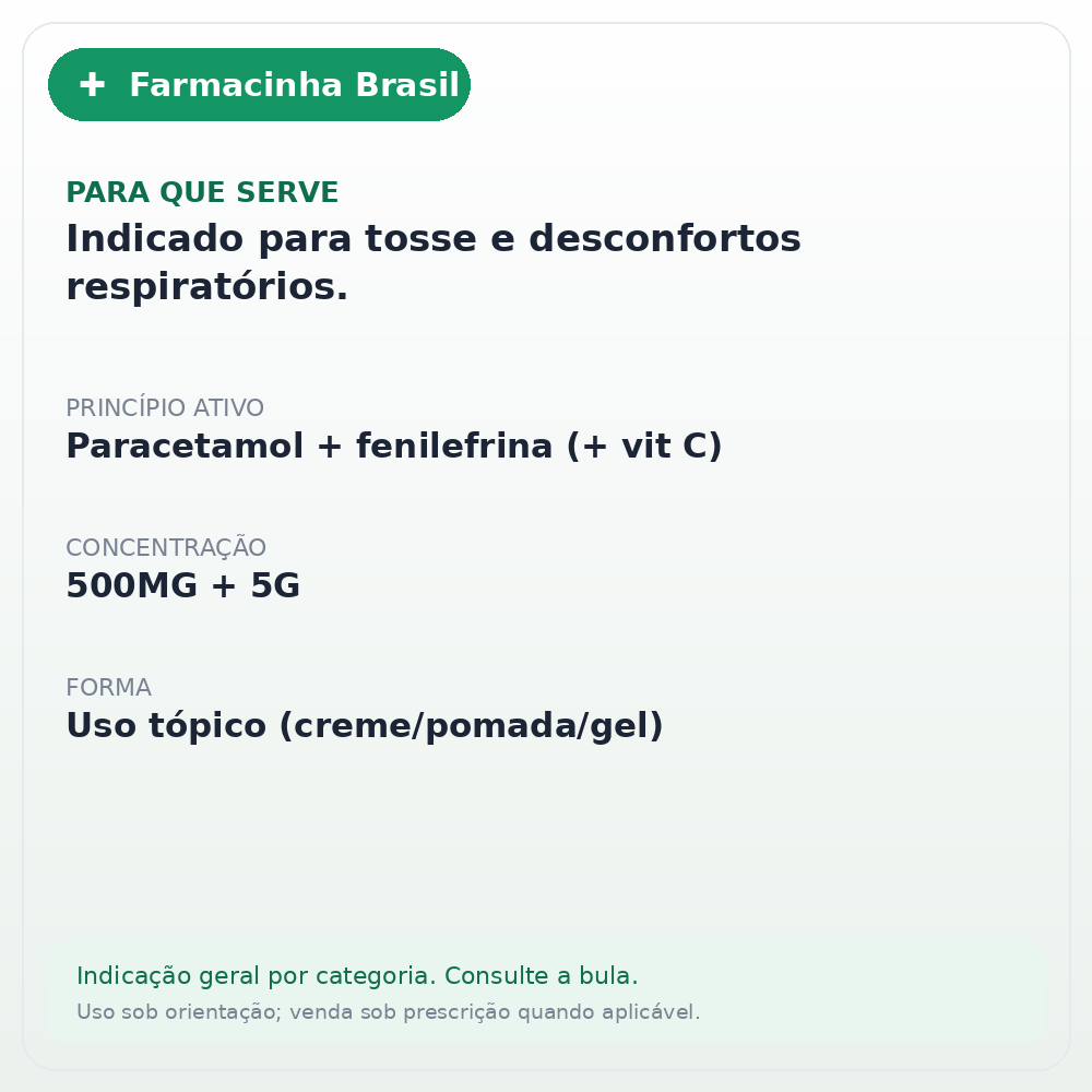 VICK PYRENA BOX 500MG SABOR MEL E LIMAO 5 ENVELOPES 5G - ficha