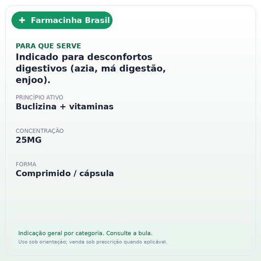 BUCLINA 25MG C/30 COMP - ficha