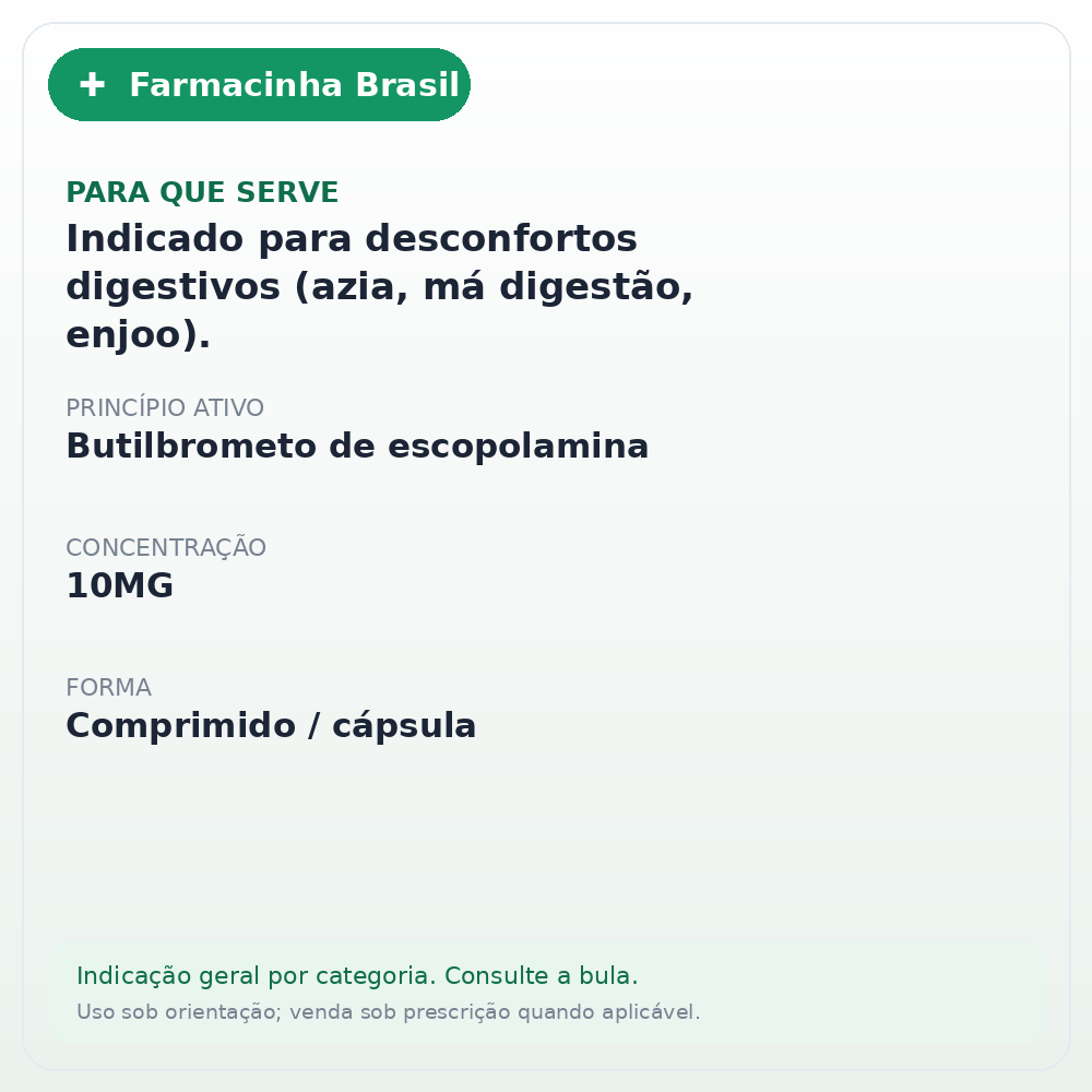 BUSCOPAN 10MG 20 COMPRIMIDOS - ficha
