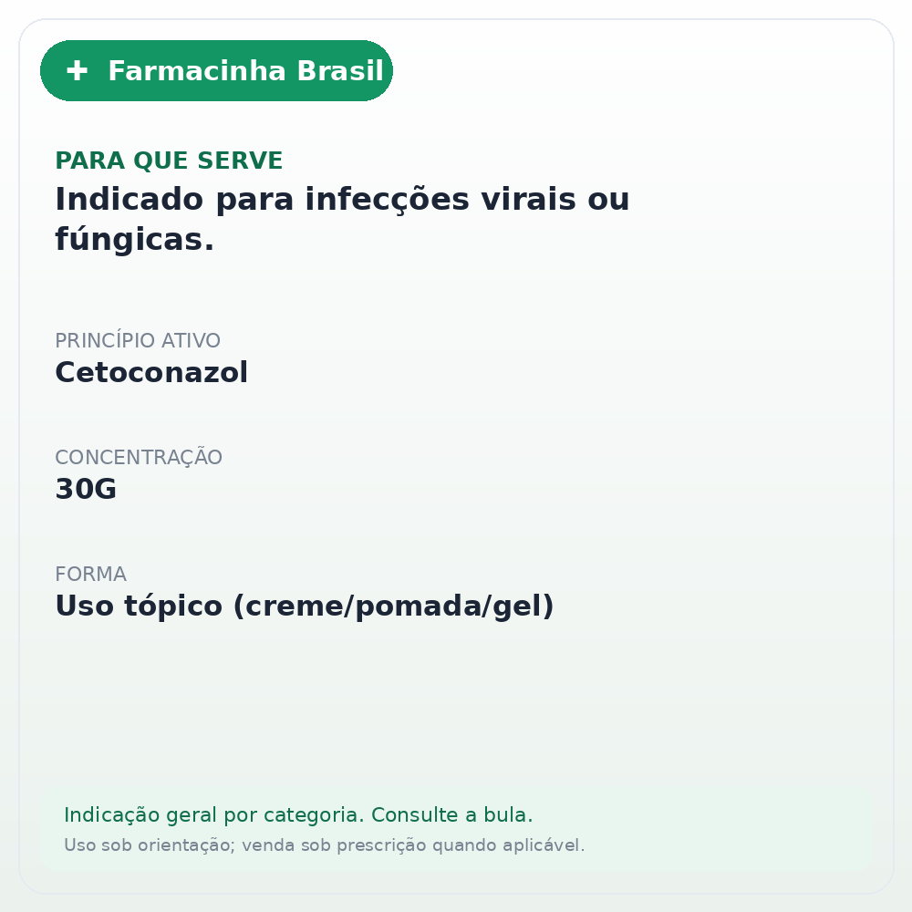 CETOCONAZOL CREME 30G(PHA) - ficha
