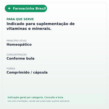 COMPLEXO HOMEOPATICO N46 60 COMPRIMIDOS - ficha