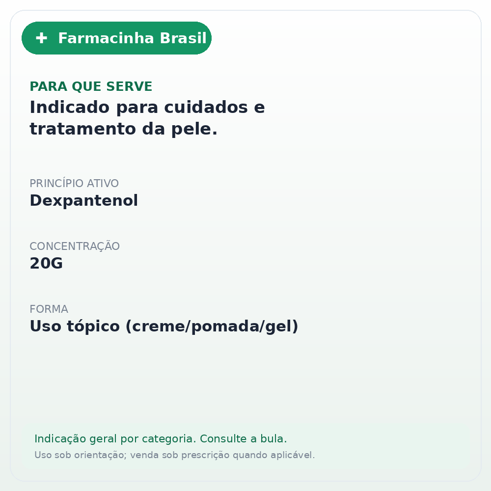 Creme Protetor E Hidratante Dexpantol Derma 20g - ficha