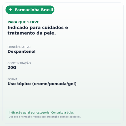 Creme Protetor E Hidratante Dexpantol Derma 20g - ficha