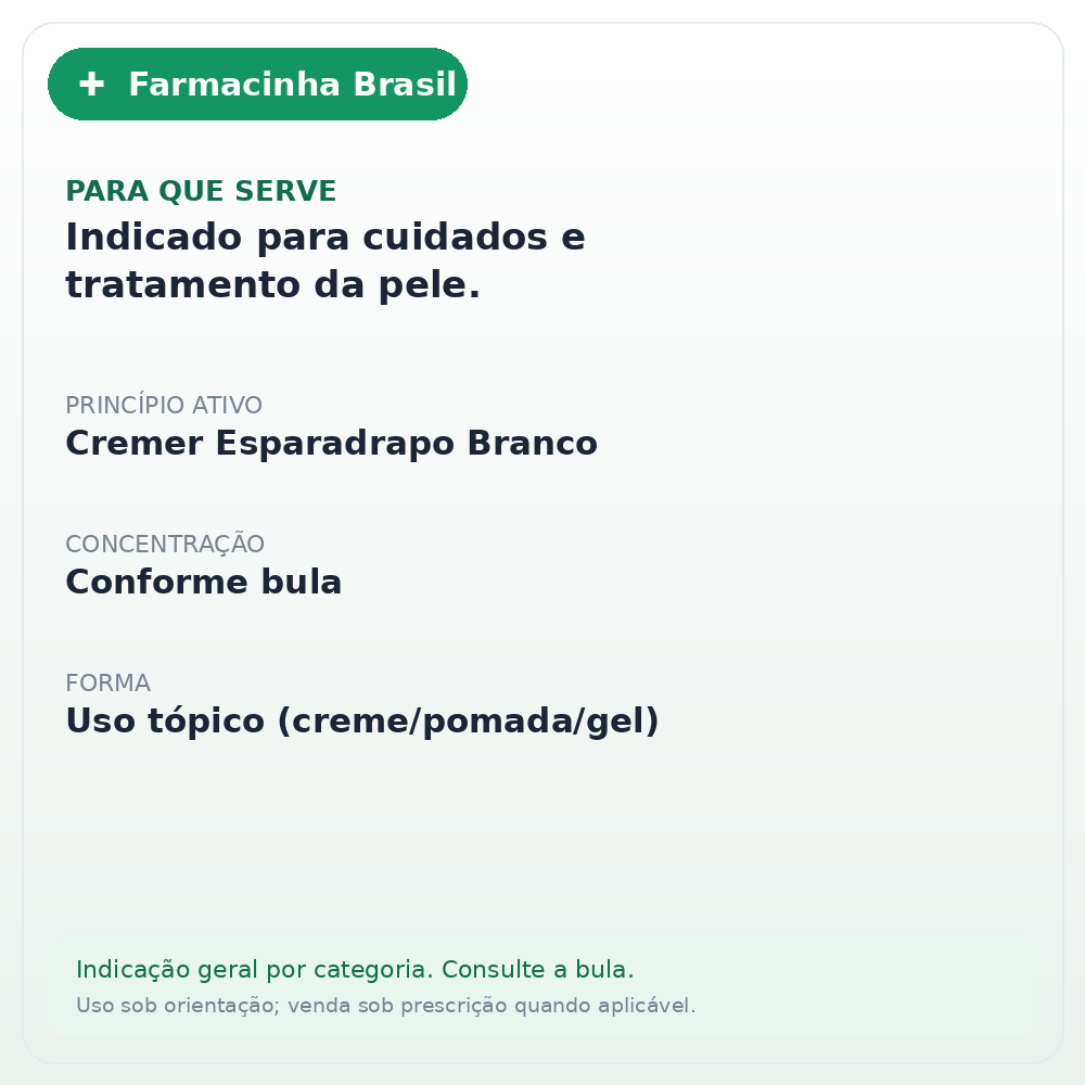 CREMER ESPARADRAPO BRANCO 2,5CMX4,5M - ficha