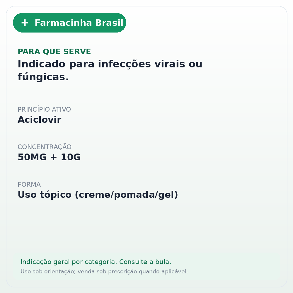 ACICLOVIR 50MG CREME 10G(EMS) - ficha