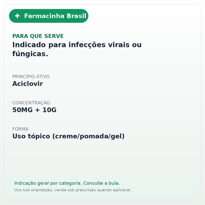 ACICLOVIR 50MG CREME 10G(EMS) - ficha