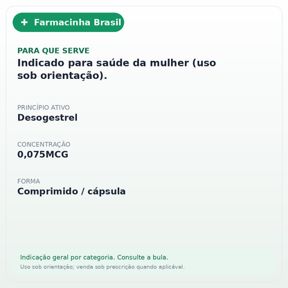 DESOGESTREL 0,075MCG 28 COMPRIMIDOS(EUR) - ficha
