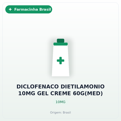 DICLOFENACO DIETILAMONIO 10MG GEL CREME 60G(MED)