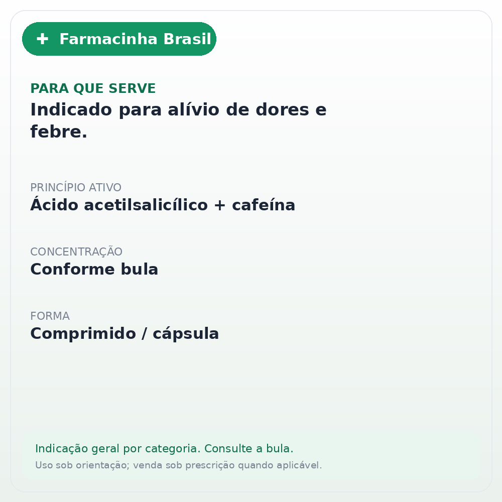 DORIL ENXAQUECA 18 COMPRIMIDOS - ficha