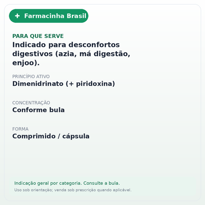 DRAMIN B6 30 COMPRIMIDOS - ficha