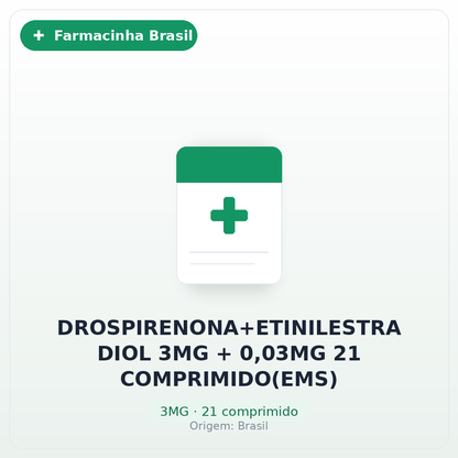 DROSPIRENONA+ETINILESTRADIOL 3MG + 0,03MG 21 COMPRIMIDO(EMS)