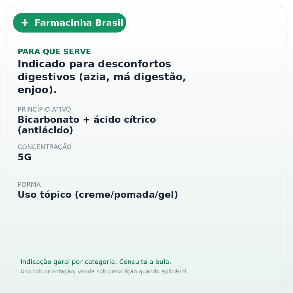 ESTOMAZIL SEM SABOR ENVELOPE 5G - ficha
