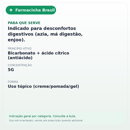 ESTOMAZIL SEM SABOR ENVELOPE 5G - ficha