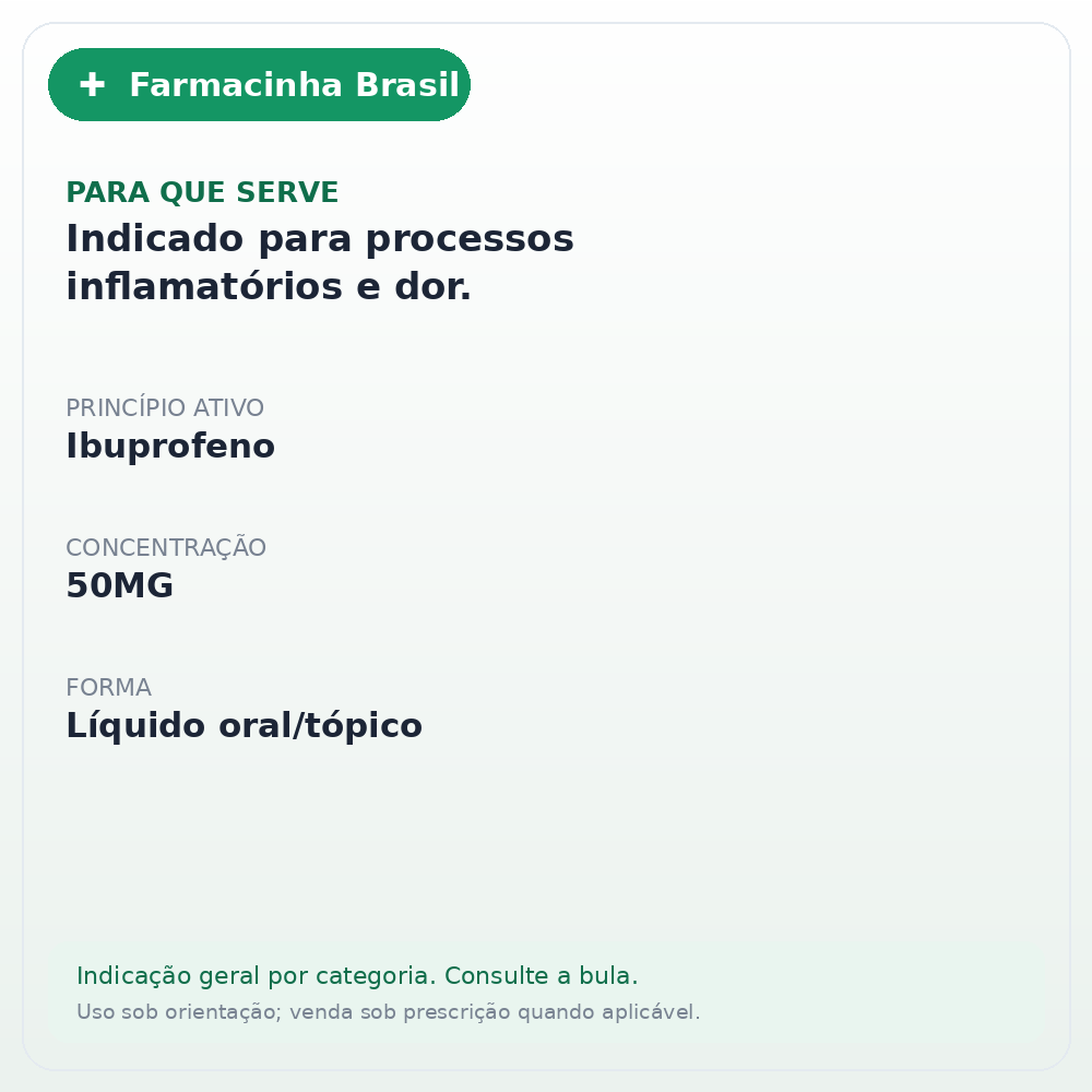 IBUPROFENO 50MG 30ML MEDLEY - ficha