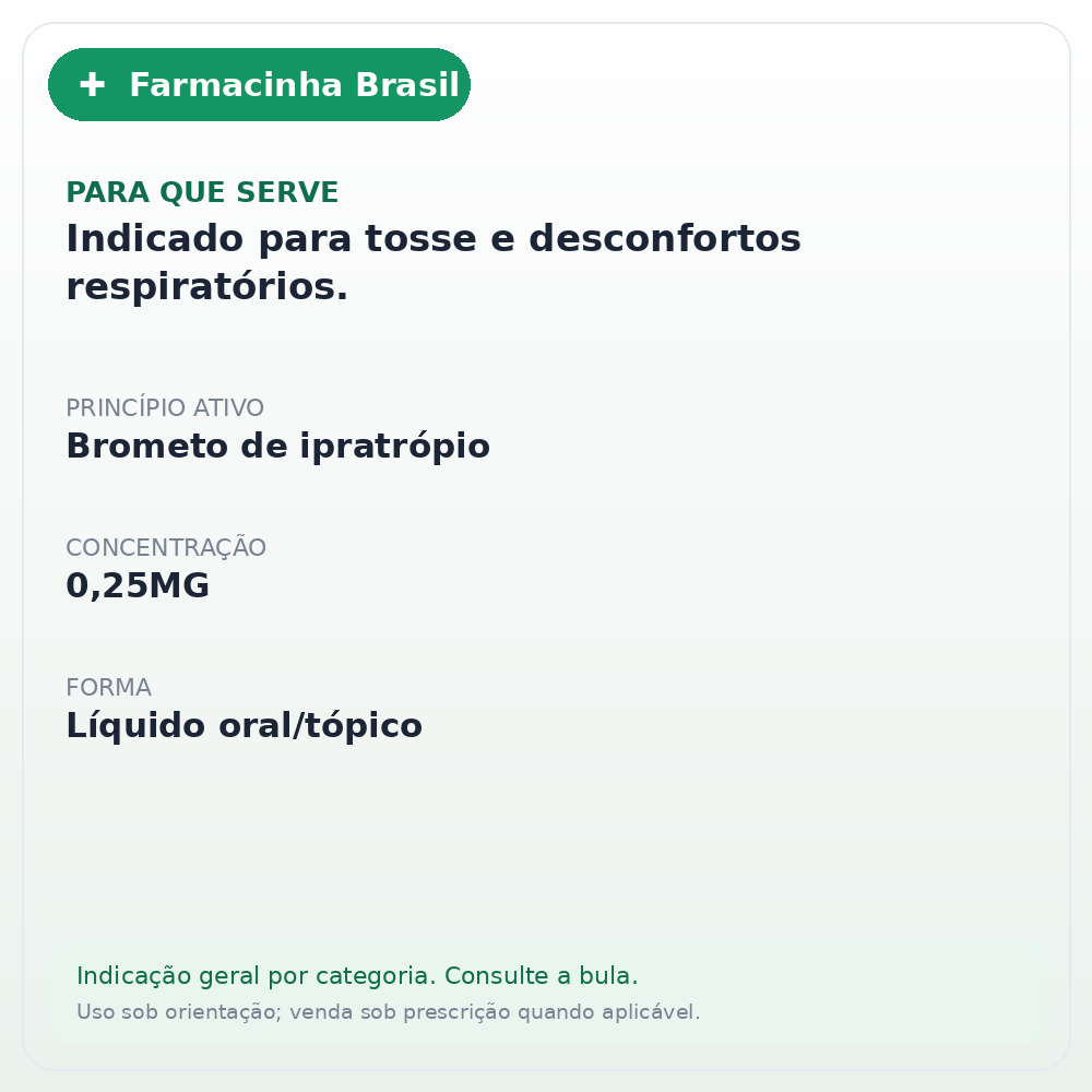 IPRATROPIO 0,25MG GOTAS 20ML(EMS) - ficha