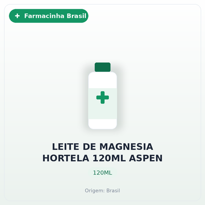 LEITE DE MAGNESIA HORTELA 120ML ASPEN