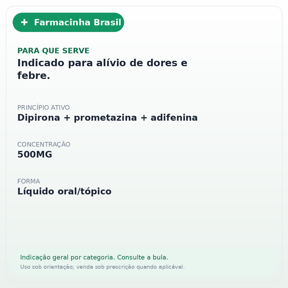 LISADOR DIP 500MG GOTAS 20ML - ficha