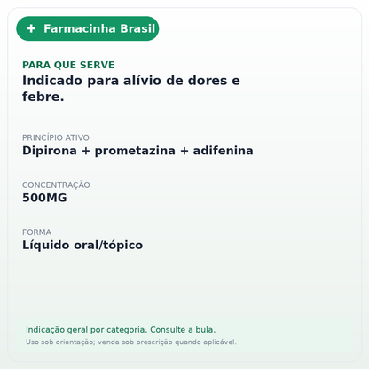 LISADOR DIP 500MG GOTAS 20ML - ficha