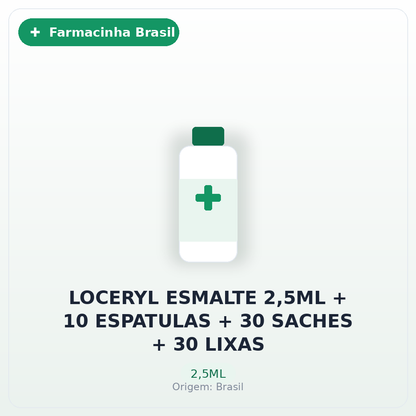 LOCERYL ESMALTE 2,5ML + 10 ESPATULAS + 30 SACHES + 30 LIXAS