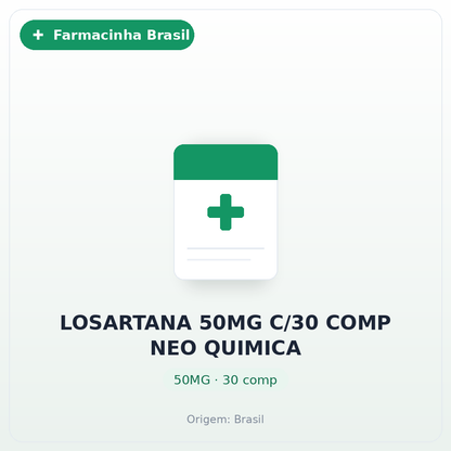 LOSARTANA 50MG C/30 COMP NEO QUIMICA