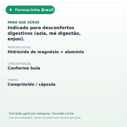MAGNESIA BISURADA 40 PASTILHAS - ficha