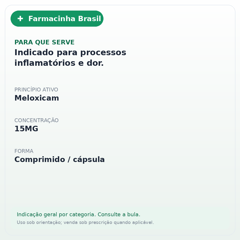 MELOXICAM 15MG C/10 EUROFARMA - ficha
