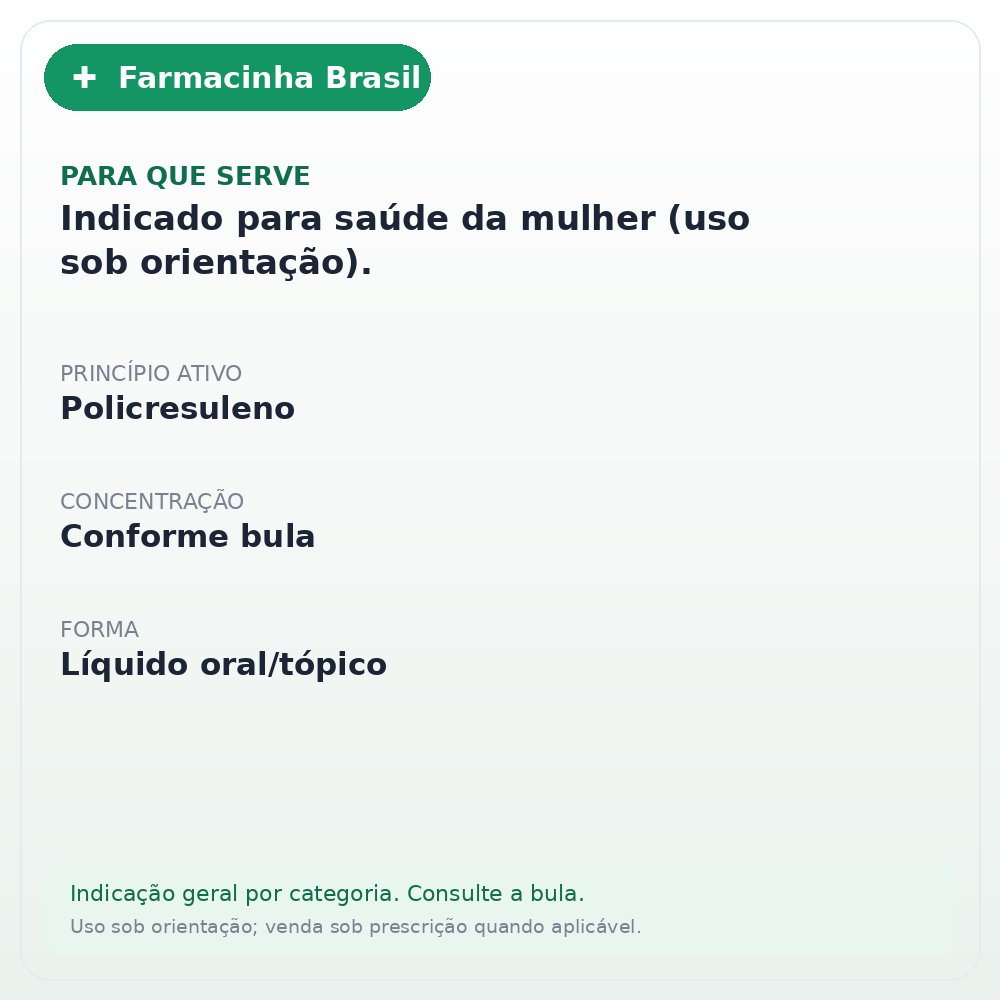 ALBOCRESIL SOLUCAO GINECOLOGICO 12ML - ficha