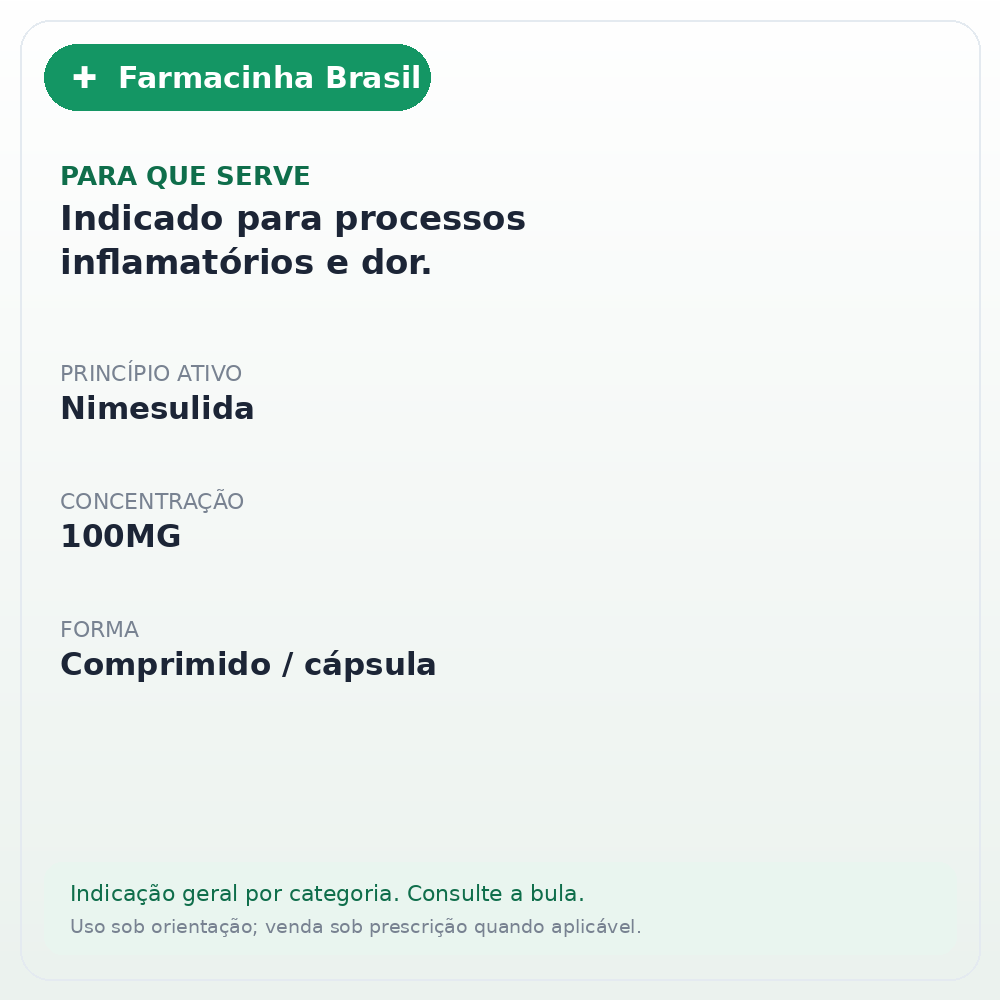 NIMESULIDA 100MG C/12 COMP VITAMEDIC - ficha