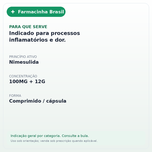 NIMESULIDA 100MG C/12 GERMED - ficha