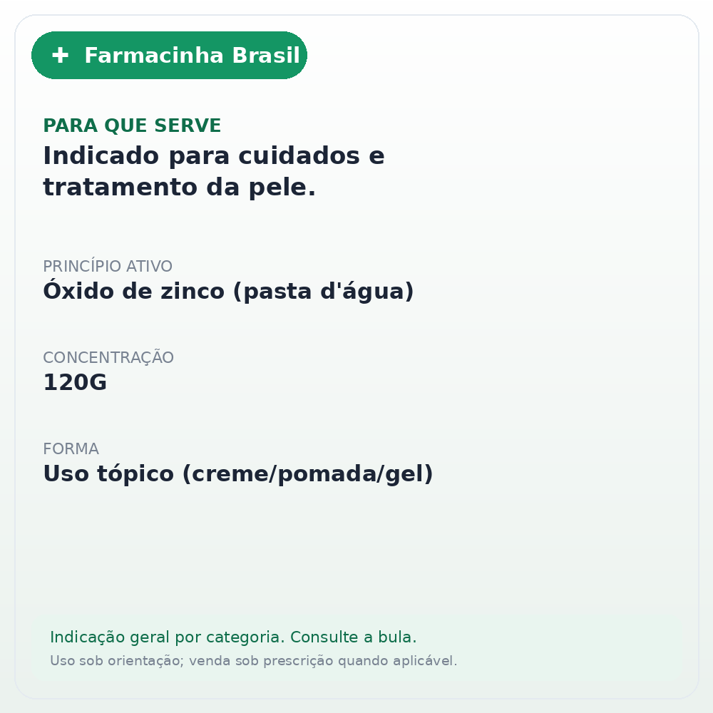 Pasta D Agua 120g Farmax - ficha