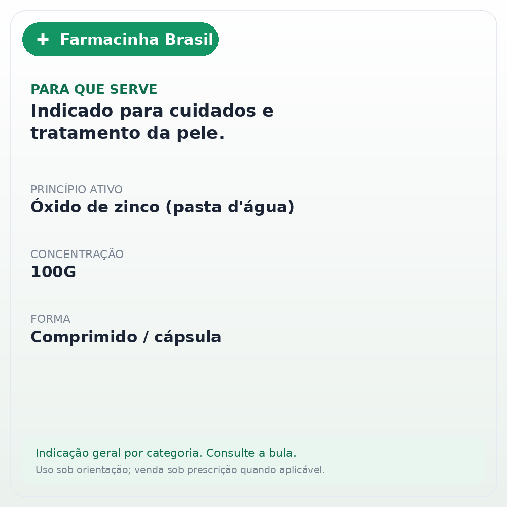 PASTA D'AGUA 100GR RIOQUIMICA - ficha