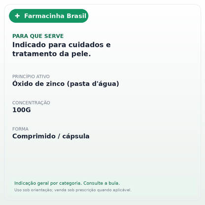 PASTA D'AGUA 100GR RIOQUIMICA - ficha
