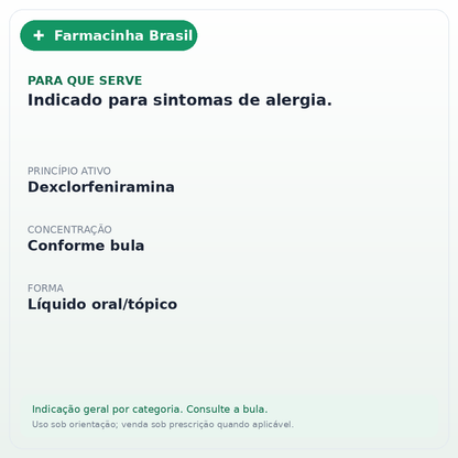 POLARAMINE LIQUIDO 120ML - ficha