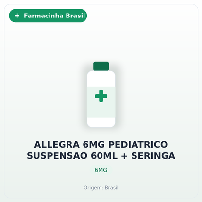 ALLEGRA 6MG PEDIATRICO SUSPENSAO 60ML + SERINGA