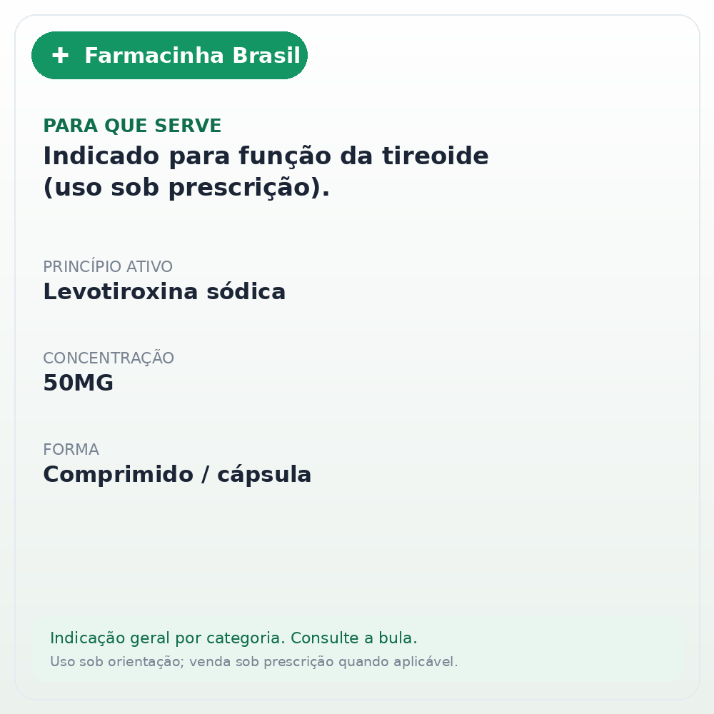 PURAN T4 50MG 30CPDS - ficha