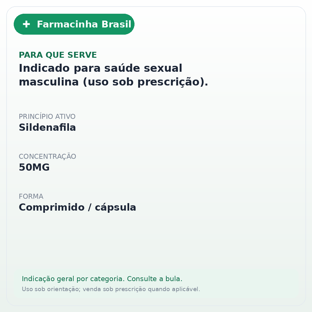 SILDENAFILA 50MG C/4 COMP TEUTO - ficha