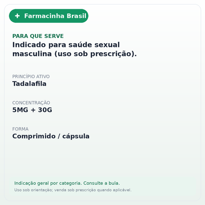 TADALAFILA 5MG C/30 GERMED - ficha