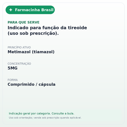 TAPAZOL 5MG 100 COMPRIMIDOS - ficha