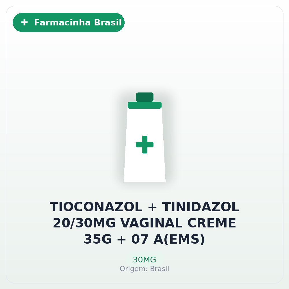 TIOCONAZOL + TINIDAZOL 20/30MG VAGINAL CREME 35G + 07 A(EMS)