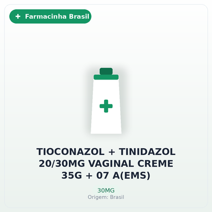 TIOCONAZOL + TINIDAZOL 20/30MG VAGINAL CREME 35G + 07 A(EMS)