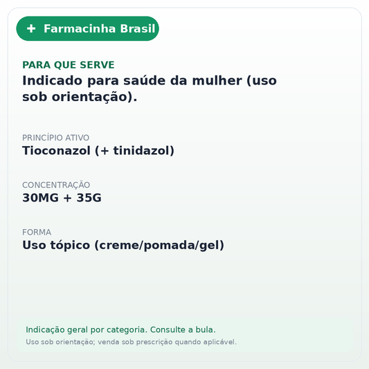 TIOCONAZOL + TINIDAZOL 20/30MG VAGINAL CREME 35G + 07 A(GER) - ficha